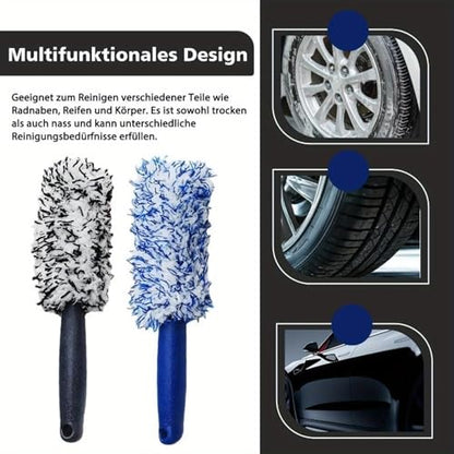 Car Wheel Cleaning Brush, Microfiber Wheel Rim Brush for Car Detailing, No Scratch Wheel Cleaner Brush with Comfortable Grip, for Cleaning Wheels, Rims, Tires, and Car Interior