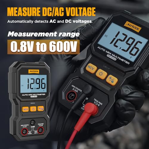 AUTOOL Digital Multimeter, Multi Meter 4000 Counts True RMS Auto-Ranging, NCV, Voltage/Resistance/Continuity/Current Tester