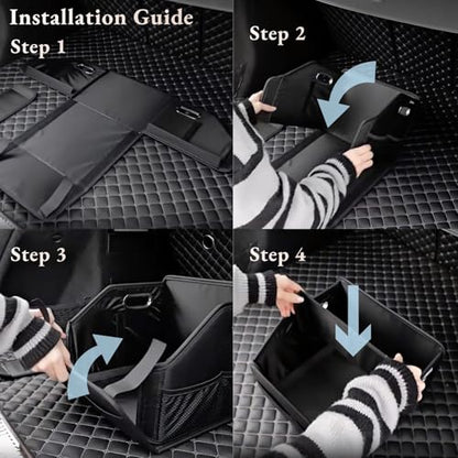 Car Storage Organizer Car Caddy Compact PU Leather Multipurpose Bin for Trunk, Front Seat, Back Seat & Car Floor