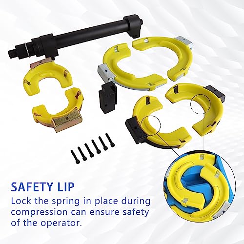 Macpherson Strut Spring Compressor Tool Kit, Coil Spring Compressor, 3 Interchangeable Jaw Sets, Impact Wrench Compatible, for Car SUV Light Truck Suspension Repair