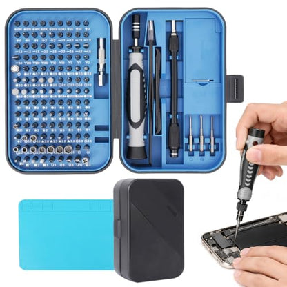 Small Precision Screwdriver Set,130-in-1 Tiny Screwdriver Set with tool mat | Micro Screwdriver Set for laptops, computers, iPhones, MacBooks, PS5, Xbox, Switch, and other electronic devices.