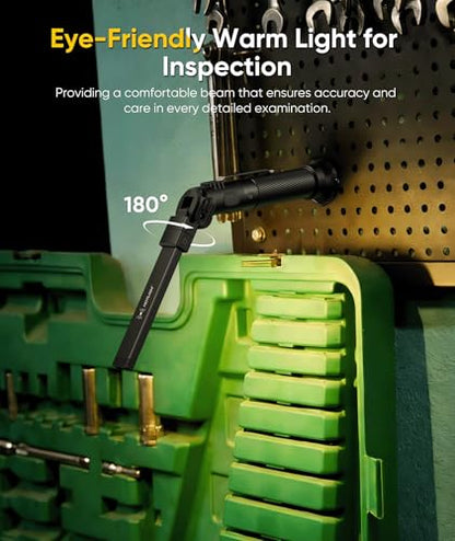 HOTLIGH Magnetic Work Light - 3200mAh Mechanic Light with Magnetic Base & Hanging Hook Design, 800LM Rechargeable Work Light for Mechanics, Repairing, Workshop Tools