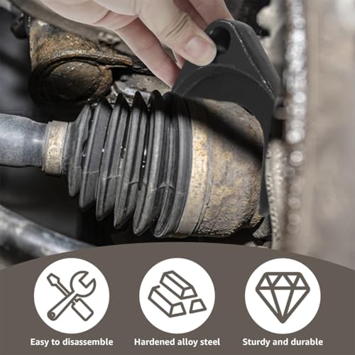 HZEL Car 48mm Inner CV Axle Puller Removal Tool with Nut, Vehicle Front Wheel Drive CV Joint Puller Adapter, Auto CV Joint Fork Attachment, Fits Slide Hammers with 5/8"-18 Threads - size: 48MM