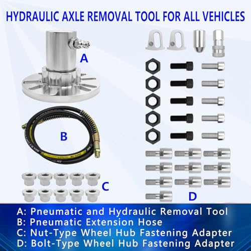 20 Ton Hydraulic Puller Set Half Shaft Removal Tool Wheel HUB Axle Puller Compatible with Land Rover Jaguar BMW VW Porsche Chrysler Buick Volvo Cadillac, etc.