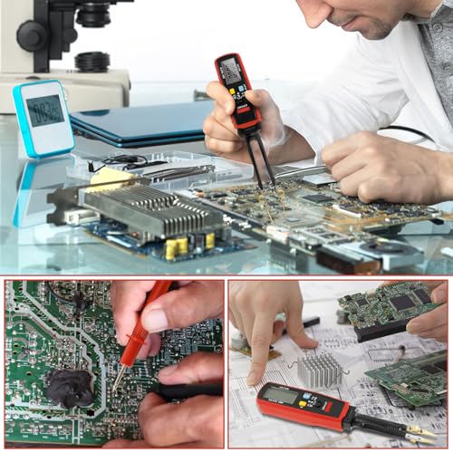 Probe Fuse Monitor, Automotive Draw Fuse Tester, Rotatable 180° Digital Smart SMD Testers, Replaceable Tips & Built-in Flashlight, Car Power Circuit Testing Tool for Boat Caravan