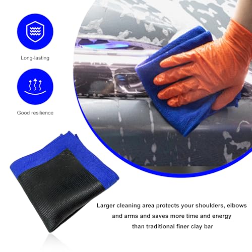 2 PCS Clay Towel, 12"×12" Fine Grade Microfiber Clay Bar Alternative Scratch-Free Cloth, Auto Detailing Clays Towel for Enhancing Paint Gloss Improving Wax Sealant Bonding - color: 2pcs