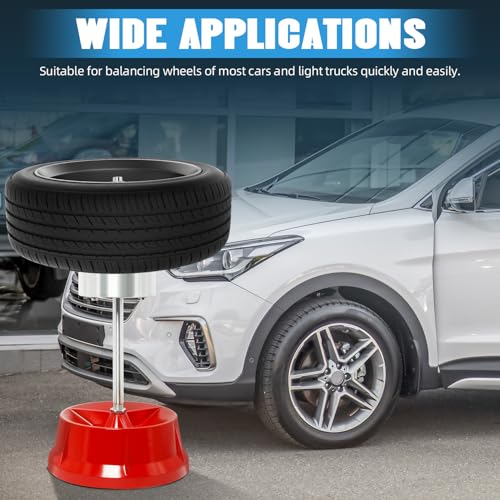 8MILELAKE Portable Bubble Wheel Balancer, Heavy Duty Hubs Wheel Tire Balancer with Bubble Level, Rim Tire Balancing Machine for Car & Light Truck