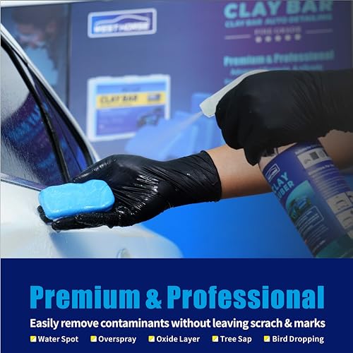 Clay Bar 400g (4x100g), Premium Auto Car Detailing Clay Bars, Automotive Clay bar Kit for Cars’Paint Surface, Metal and Glass, Prep for Sealants, Waxes and Coatings (Blue, Heavy) - size: 400g