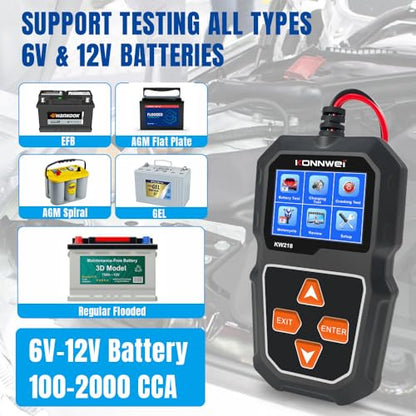 Car Battery Tester, Battery Load Tester Automotive 12V Alternator Starter Tester Digital Auto Battery Analyzer Charging Cranking System Tester for Car Truck Marine Motorcycle Boat