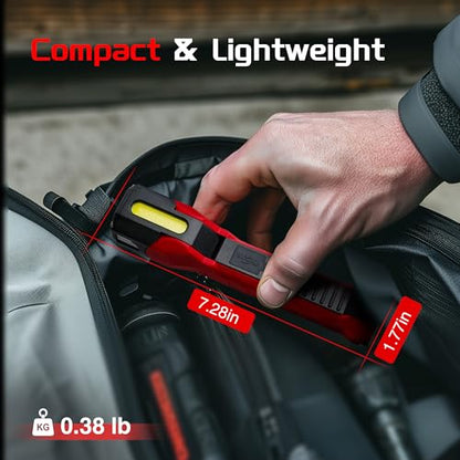 Anhay Rechargeable Work Light, 1200 Lumens LED Work Lights with 160° Swivel Head, Magnetic Base & Hooks, 6 Lighting Modes Magnetic Work Light for Car Repairs, Emergencies