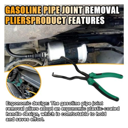 smilfuy Fuel Line Plier, Quick Disconnect Release Removal Tool, Petrol Hose Pipe Clamp Clip with Handle, Universal Fuel Line Clip Removal Plier, Pipe Clip Repair Tool for Most Cars (Green) - color: Green