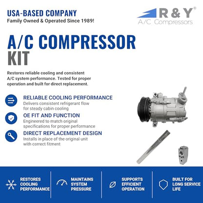 RYC Automotive Air Conditoning Compressor and A/C Clutch Kit KT EA86-01 | Fits Chevrolet Equinox 2.4L 2013-2014, Fits GMC Terrain 2.4L 2013-2014