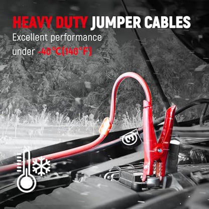 TOPDC 4 Gauge 20 Feet Jumper Cables for Car, SUV and Trucks Battery, Heavy Duty Automotive Booster Cables for Jump Starting Dead or Weak Batteries with Carry Bag, (TD-P0420) - size: 4 Gauge, (20FT)
