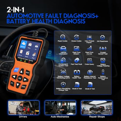 RDOVBIM OBD2 Car Diagnostic Tool for Chevy/GMC Sierra 1500, Check Engine Fault Code Reader Bluetooth 5.1 Scanner, Full System ABS SRS TPMS Detector, Works with iOS & Android Devices