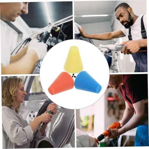 PRETYZOOM 3Pcs Auto Wheel Polishing Cone Set Buffing Pads for Car Wheel Compatible Drill for Detailing and Finishing