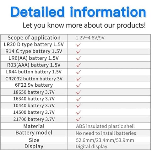 Digital Lithium Battery Capacity Tester Universal Test Checkered Load Analyzer Display Check AAA AA Button Cell Tester