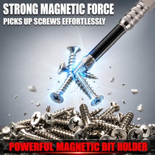 High Magnetic Drill Bit Set: K5 Impact Resistant Anti-Slip Bits, Non-Slip Alloy Steel for Impact Drivers, DIY/Pro Use 6pcs (25-150mm) (6, chrome plated) - color: Chrome Plated