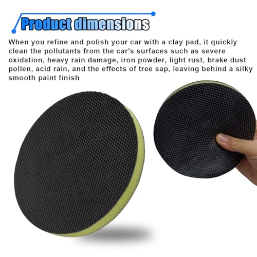 5.82'' Fine Grade Car Clay Bar Pad, Wipe Foam Pads for Car Polisher and Rotary Polisher, DA Polish Pad Replacement Tool for Remove, Novel Auto Detailing Kit(1PC) - size: 1PC