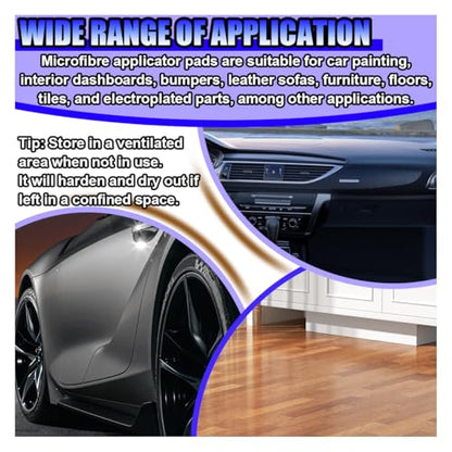 Car Wax Applicator Pads, 3.93 Inch Soft Buffing & Detailing Foam Pads, Round Sponge Fine Polishing Pad, Auto Cleaning Tool for Applying Waxes, Polishes & Dressings (6PCS) - size: 6PCS