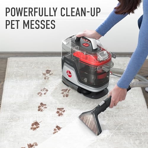 Hoover CleanSlate Plus Portable Carpet + Upholstery Spot Cleaner Machine | Powerful Suction with Versatile Tools, Pet Stain Remover, Car and Auto Detailer, Pair with Hoover Carpet Cleaner Solution - style: CleanSlate Plus