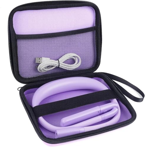 Back to School Supplies Reading Light: Purple Gifts Neck Light with Storage Case for Book Lovers Knitters Crafters, 10-80Hrs Eye-friendly Rechargeable Book Reading Lamp Knitting Crochet Craft Light - color: Purple Light, Purple Box