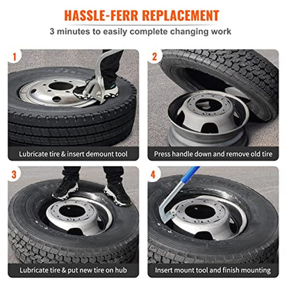 VEVOR Tire Mount Demount Tool 22.5" to 24.5" Tire Changer Steel Bead Breaker Extra Bead Holder Tubeless Truck Manual Tire Changing Tools for Car Repairing(Blue) - color: Blue