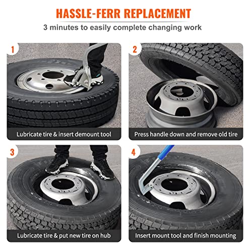 VEVOR Tire Mount Demount Tool 22.5" to 24.5" Tire Changer Steel Bead Breaker Extra Bead Holder Tubeless Truck Manual Tire Changing Tools for Car Repairing(Blue) - color: Blue
