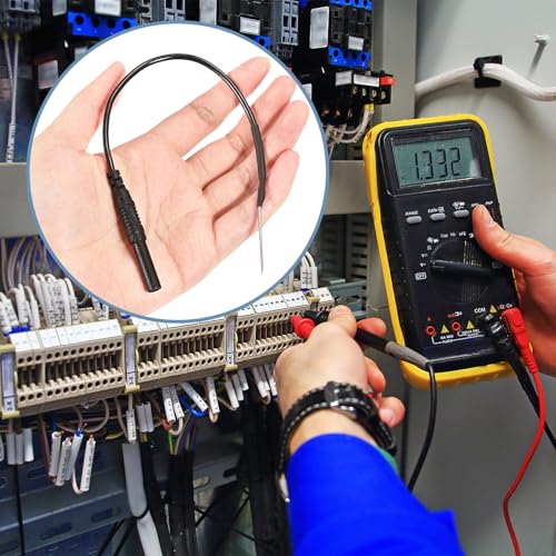 Sumnacon Spoon Back Probe Kit,2 PCS Silicon Flexible Back Probe Pins Compatible with 4mm Banana Plug Test Leads Backprobe Test Lead Kit for Automotive Car Repairing, Multimeter,Electrical Testing