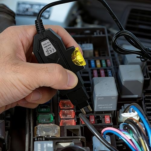 Qivine Automotive Circuit Fault Probe Tester, High-Precision Fuse Current Tester, 20A 48V Car Circuit Probe Tester with Backlit Display Front Light for Various Vehicles