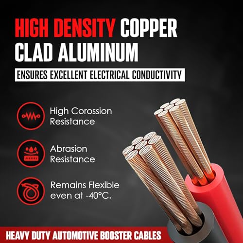 K KRIËGER Krieger Jumper Cables for Car Battery, Heavy Duty Automotive Booster Cables for Jump Starting Dead or Weak Batteries with Carrying Bag Included (25-Feet (2-Gauge) - size: 25-Feet (2-Gauge)