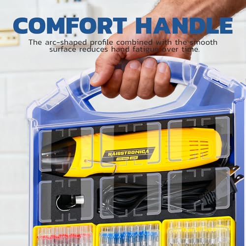 haisstronica Solder Seal Wire Connectors Set with Heat Gun,Waterproof Electrical Connectors Moving Storage Boxes Heat Gun for Automotive, Marine, Wiring Repair (450PCS) - size: 450PCS