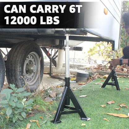BESTOOL RV Supports Stabilizer Jacks, Travel Trailer Stabilizer Jacks Camper Jack Stands from 17.3" to 30." 1Pair Capacity 12000 lbs, 2 Pack - color: Black-Standard RV stabilizer jacks/2PC