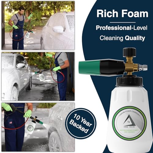 DBR Tech® Foam Cannon for Pressure Washer | Pro Grade, 1.1mm Orifice, 1000-4000 PSI