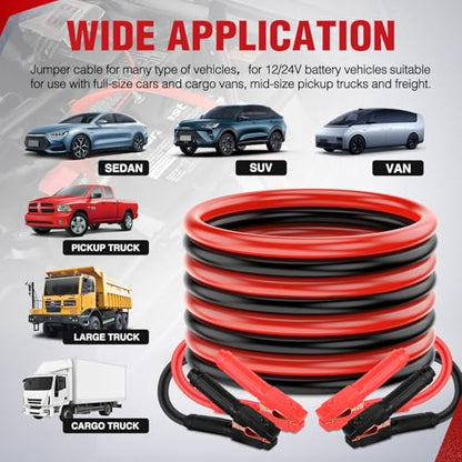 Nilight Jumper Cables for Car Battery 0 Gauge 20 FT Booster Cable Heavy Duty 1000 A CCA with Carrying Bag Jump Start Emergency Kit Pickup Truck RV Vans SUV | Heavy Duty Booster Jump Start Cable with Storage Bag for Jump Starting Dead or Weak Batteries for