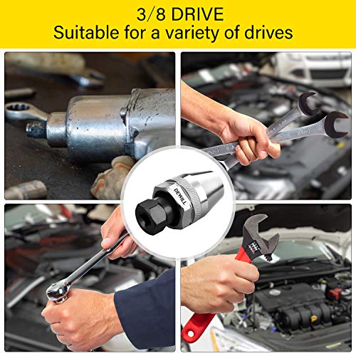 Stud Extractor, 1/4 to 1/2 Inch Broken Bolt Removal Tool | 3Jaw, 3/8 Drive, CR-MO Steel, Compact for Tight Engine Spaces, Quickly Remove Broken, Rusted & Corroded Bolts and Studs