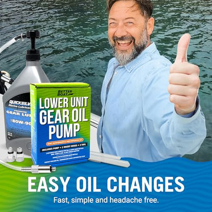 Lower Unit Gear Oil Pump, Quart Bottle Lube Transfer, Marine Transmission Fluid, Rear Differential Service, Boat Winterizing Kit