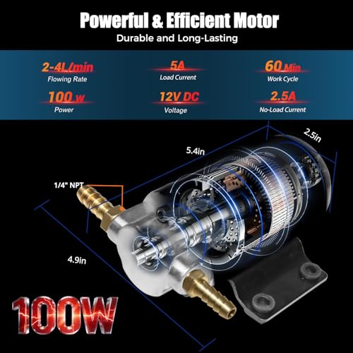 Electric Oil Extractor Pump 12/24V 100W, High Flow Oil Change Pump with Anti-Kink Hose, Transmission Fluid Transfer Pump for Automotive, Marine, Boats, Jet Ski, Lawn Mowers, DIY Oil Transfer - color: B-Yellow Hose