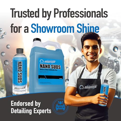Nanoskin NANO SUDS Foaming Car Wash Shampoo 5 Gallons - Works with Foam Cannon, Foam Gun, Bucket Washes, Car Soap for Pressure Washer | Safe for Cars Trucks, Motorcycles, RVs & More | Fruity Scented, 640 Fl Oz (Pack of 1), Blue - size: 640 Fl Oz (Pack of