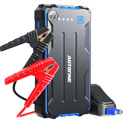 AUTOONE 4000A Car Jump Starter, Battery Jumper Starter Portable for Compact Car Up to 10.0L Gas and 8.0L Diesel Engine Jump Box with Jumper Cables, USB Output and LED Light - size: 4000A