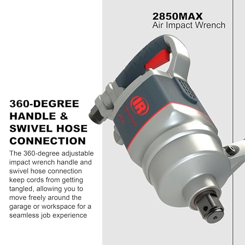 Ingersoll Rand 2850MAX 1" Air Impact Wrench, 2,100 ft-lbs Max Torque, D Handle - style: 2850MAX Standard