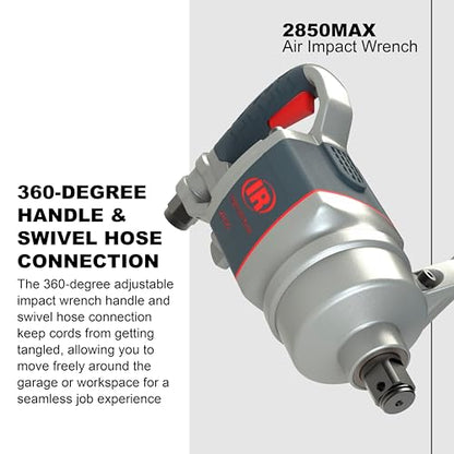 Ingersoll Rand 2850MAX 1" Air Impact Wrench, 2,100 ft-lbs Max Torque, D Handle - style: 2850MAX Standard