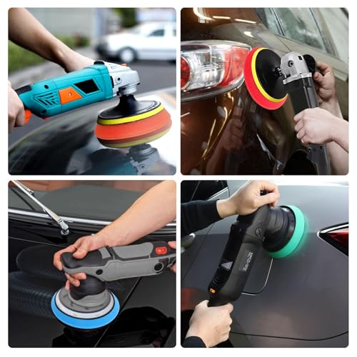 5PCS Buffing Polishing Sponge Pads, 5'' Orbital Buffer Pads Hook and Loop Buffing Pads, Foam Polisher Pad 5 Grits from Coarse to Fine, for 5 Inch DA Rotary Polisher Compounding, Polishing and Waxing