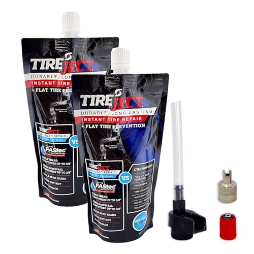 TireJect Off-Road Instant Tire Repair Tire Sealant Kit - Permanent Seal - Tread & Sidewall Punctures - Bead Leaks - Slow Leaks - Dry Rot - Fix and Prevent Flat Tires (20oz) - size: 20oz