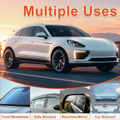 Glass Oil Film Remover for Car, Windshield Oil Film Remover, Roll-On Car Glass Cleaning Brush, Removes Smudges, Rain Fog, Improve Clarity for Driving, Clear Vision Glass Cleaner Tool (100ML, 1PC)