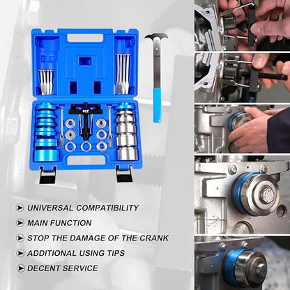 SGT Crank Bearing Camshaft Seal Installer and Remover Set,33pcs Crank Bearing Camshaft Seal with Seal Puller,Crank Seal Installer kit for Automotive Engine Repair - color: BLUE