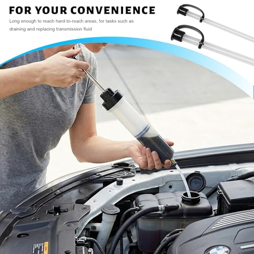 200cc Automotive Fluid Extractor Pump, Multi-Purpose Manual Oil Transfer Pump with 2 Extension Tubes, Universal Fluid Change Syringe Extraction and Filling Tool for Most Cars - color: 200cc