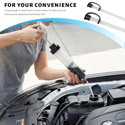 200cc Automotive Fluid Extractor Pump, Multi-Purpose Manual Oil Transfer Pump with 2 Extension Tubes, Universal Fluid Change Syringe Extraction and Filling Tool for Most Cars - color: 200cc
