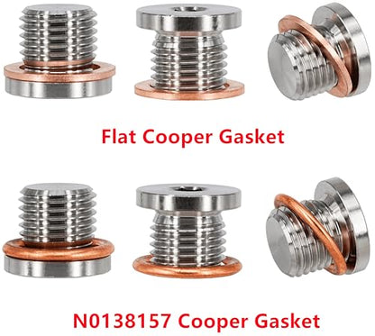3PCS Stainless Steel Oil Drain Plug Fit for 06-21 Audi A3 A4 A5 A6 A7 Q3 Q5 Q7 TT, 09-11 VW CC GTI Jetta Passat, Replace N91167901, N0160276 With Washer N0138157