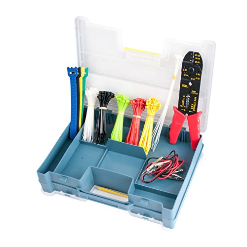 Calterm 05207 Automotive Electrical Repair Kit, 399 Pc Kit: Cable Ties, Tape, Phillips/Flat Head Screw Driver, Terminals, Tester/Probes/Alligator Lead, Wire, Stripper/Crimper, Connectors, 5-20A Fuse