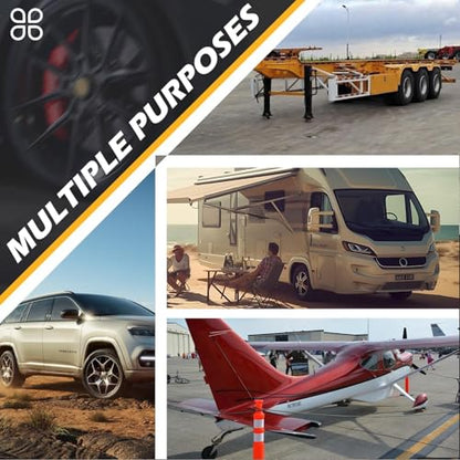 Wheel Chocks for RV Trailer Camper Trucks and Aircraft, Versatile Heavy Duty Rubber Wheel Chocks Block with 3 Reflective Strips, Tire Wheel Immobilizers & Chocks, [2pair/4pack with Rope]RV Accessories - size: 8.21"2pair4pack